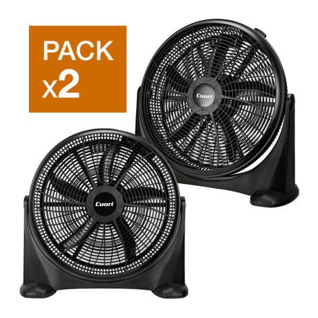 Pack X2 Turbo Ventilador Inclinación 3 Vel 100W Cuori Amico Negro