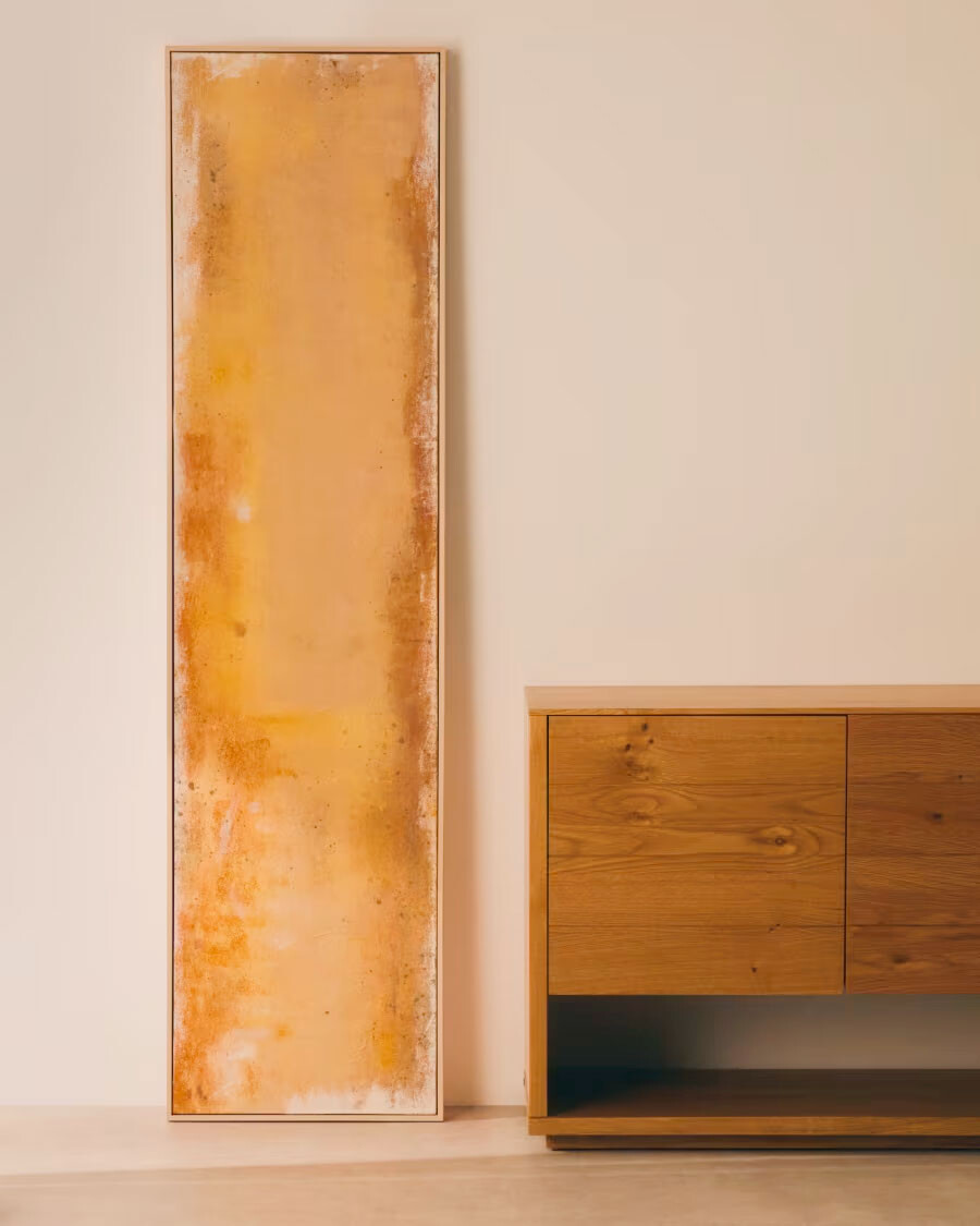 Cuadro abstracto Selnar amarillo 182 x 47 cm