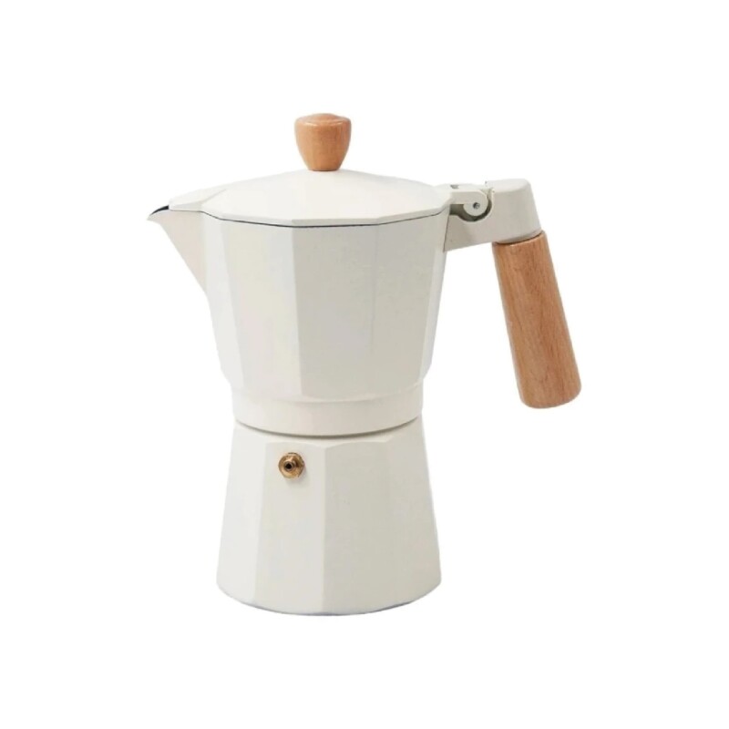 CAFETERA ITALIANA ALUMINIO 300ML 6 TAZAS CREMA MANGO MADERA VARENNA CAFETERA ITALIANA ALUMINIO 300ML 6 TAZAS CREMA MANGO MADERA VARENNA