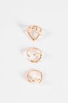 Set 3 anillos irregular dorado