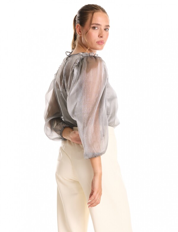 Blusa Traslúcida PLATEADO