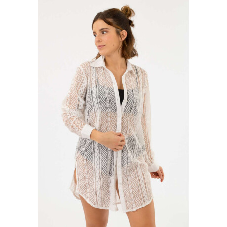 Camisola amaranta net midi Blanco