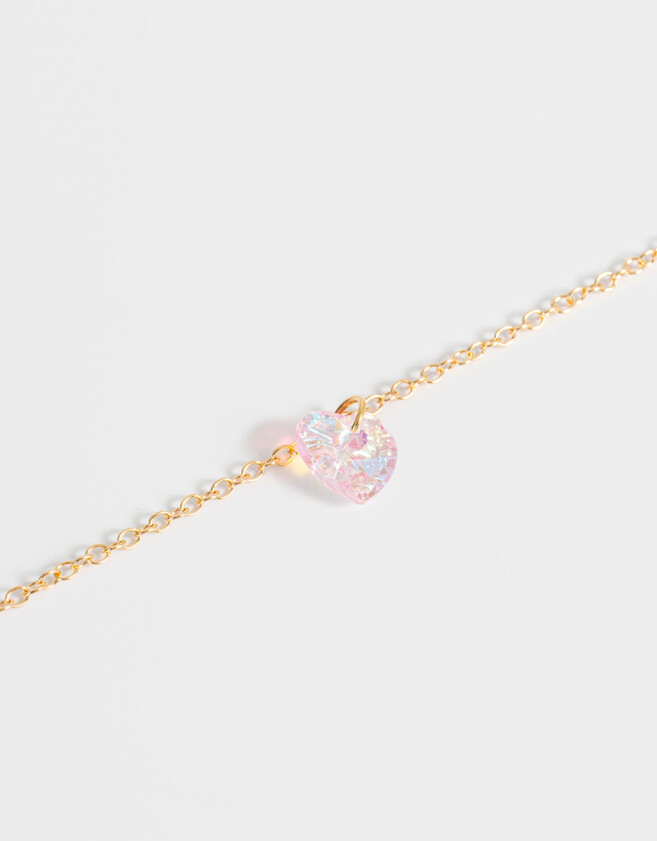 Cadena Corta con Dije Strass Corazón Cadena Con Dije De Corazón - Dorado