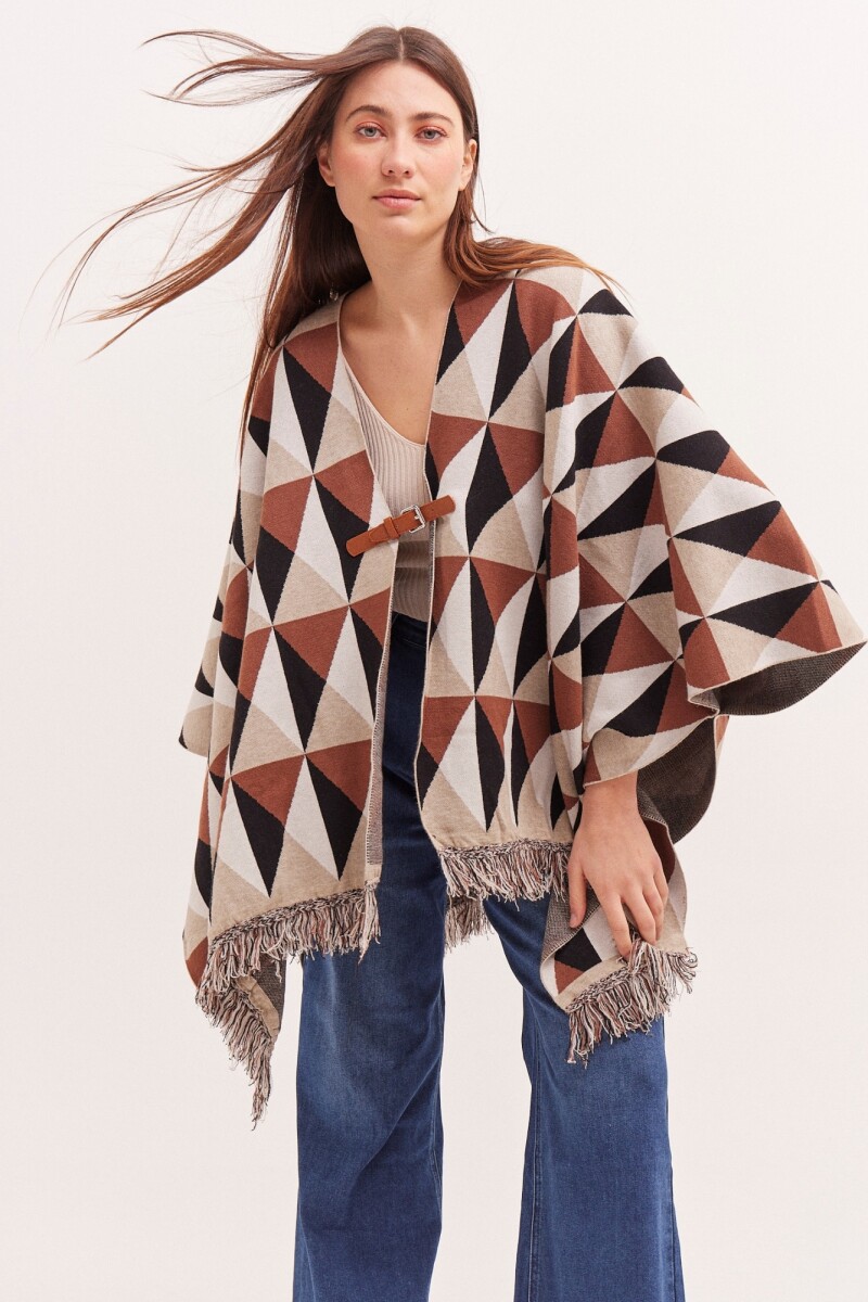 Poncho Corriente Camel/Beige