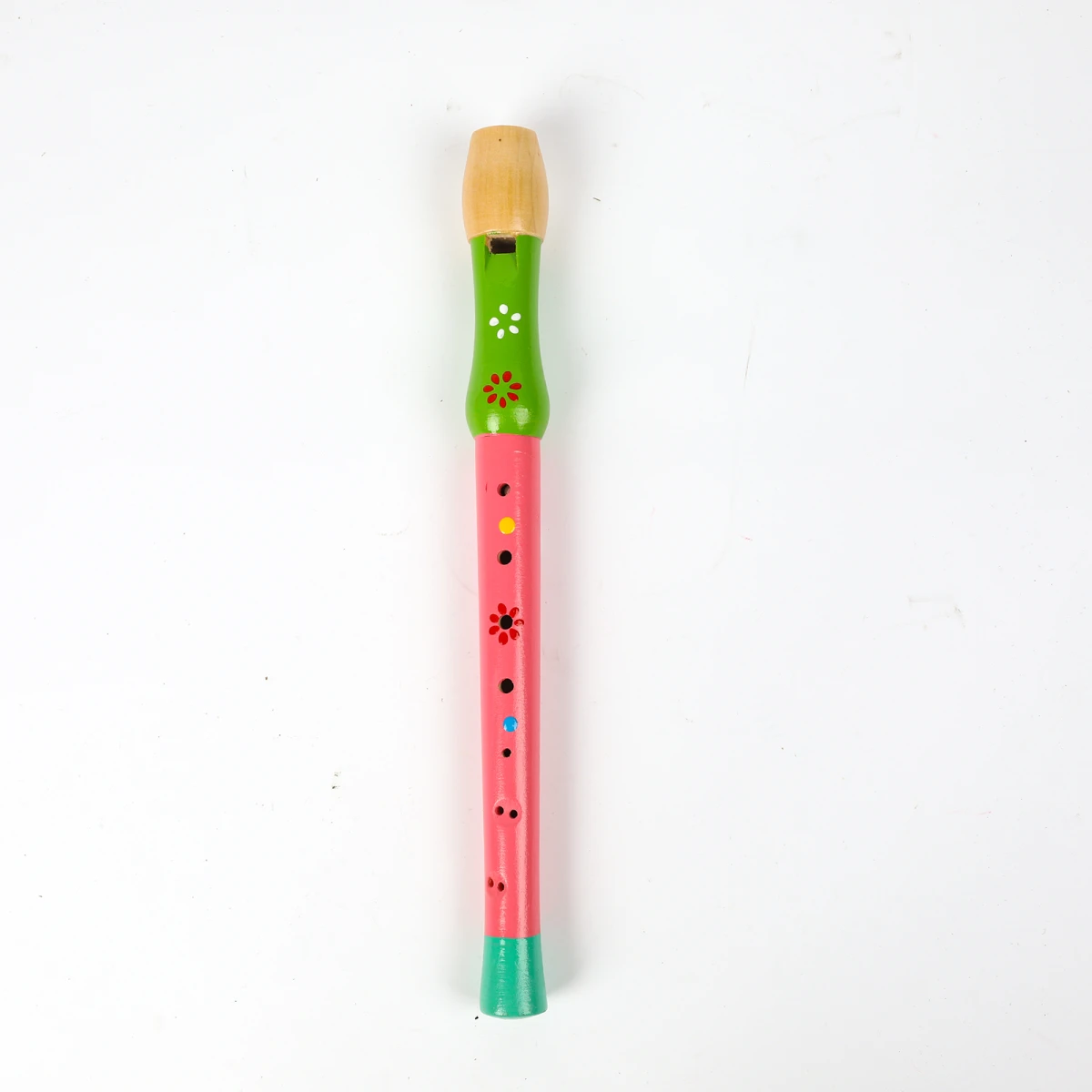 FLAUTA DE MADERA PARA NIÑOS ROSADA 