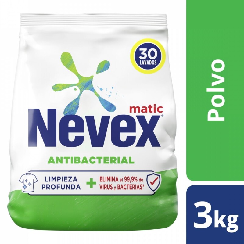 Jabón en Polvo Nevex Matic Antibacterial 3 KG Jabón en Polvo Nevex Matic Antibacterial 3 KG