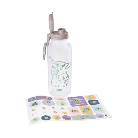 Botella Plástica Fun Baby Yoda 600 ml con Adhesivos U