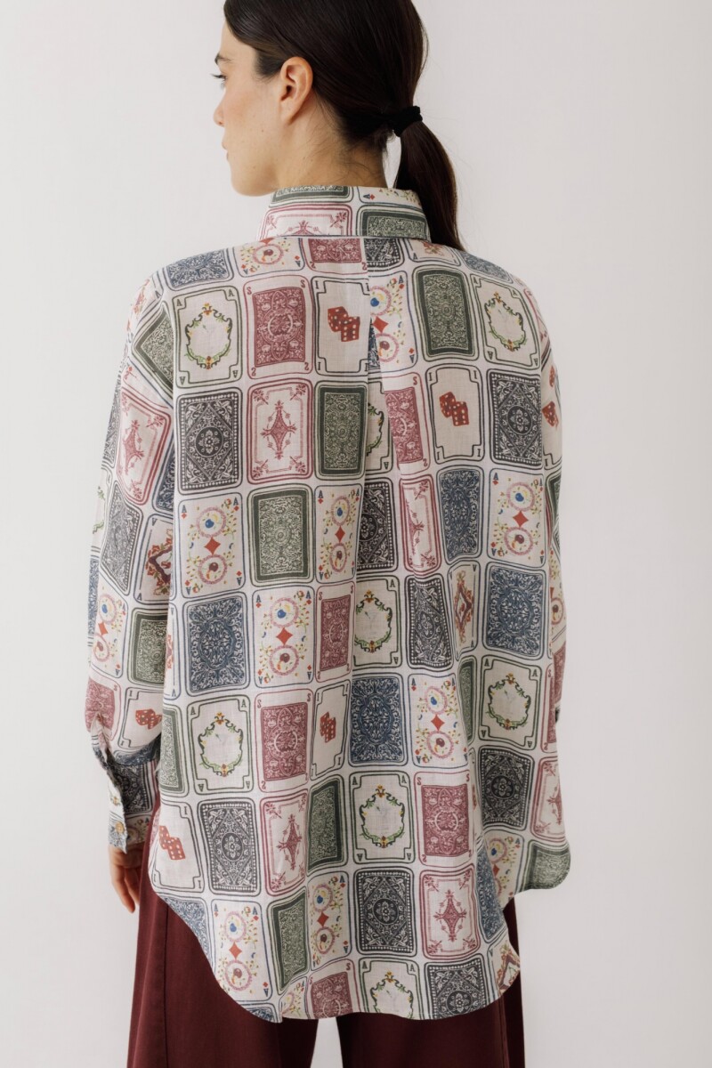 PRE VENTA Camisa Onda Print Ludika PRE VENTA Blanco