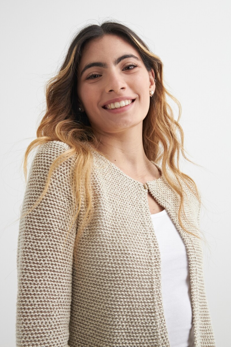 Cardigan mangas 3/4 BEIGE