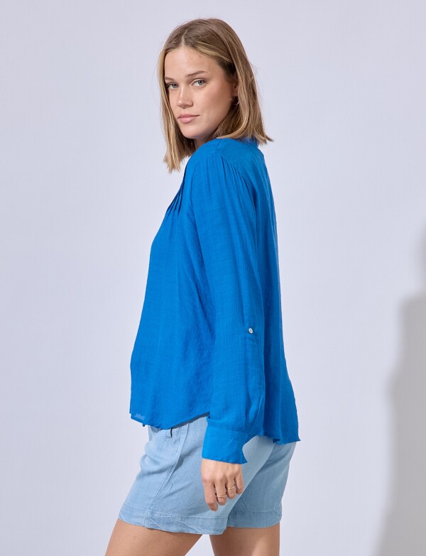 Blusa Plisada AZUL