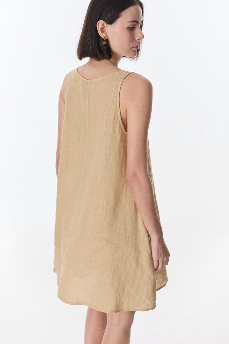 Vestido Diario Beige