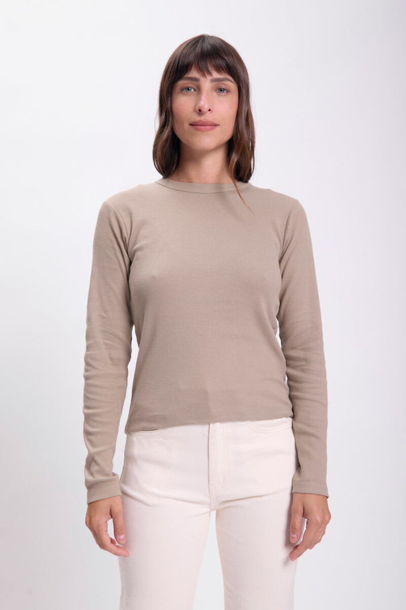 Remera rib - Tostado 
