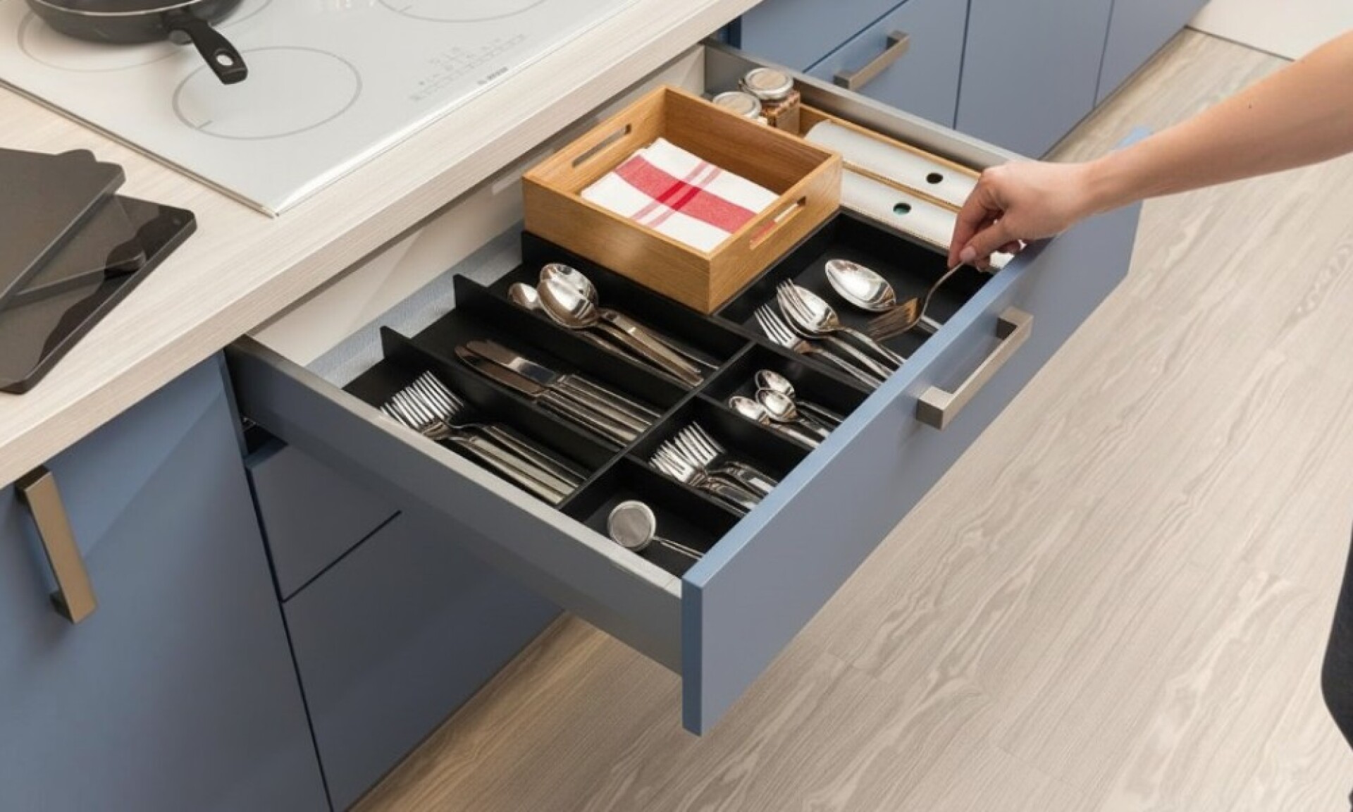 Organizador De Cubiertos Negro Madera 550.31.300 