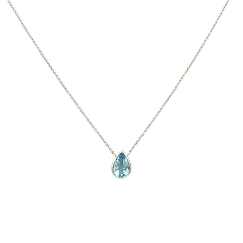 Conjunto colgante Lágrima- Plata 925 - Aguamarina - CJ31412 Conpiedra