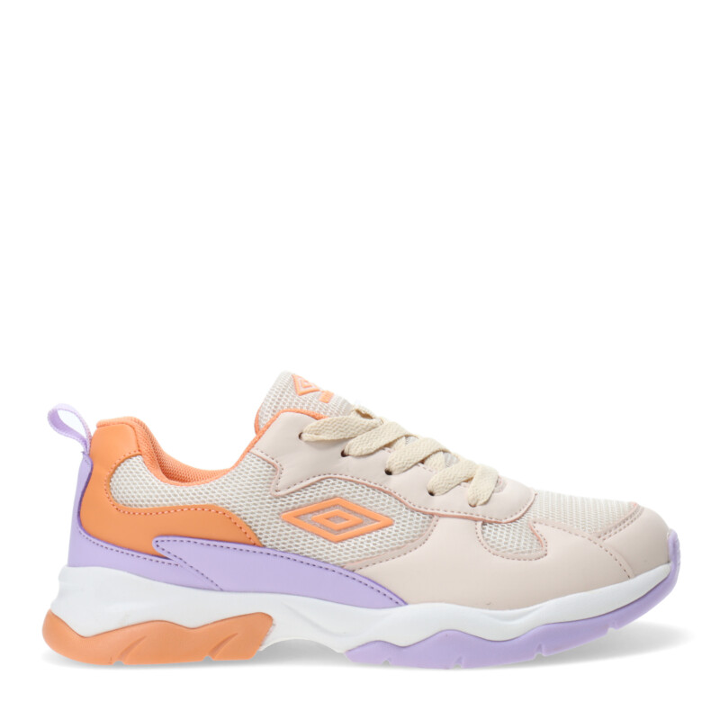 Championes Infantiles Umbro Orbit Beige - Violeta - Rosado Coral
