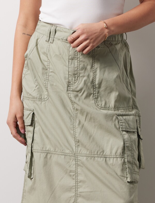 Falda Maxi Cargo OLIVA