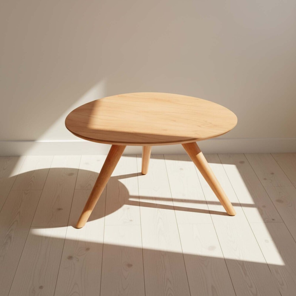 MESA CENTRAL MDF-Y-MADERA MARRON MARÍA ALMENDRA