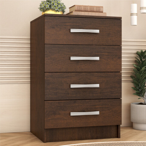 Comoda Cajonera Petit para Dormitorio o Living de 4 Cajones - FE - Marrón Comoda Cajonera Petit para Dormitorio o Living de 4 Cajones - FE - Marrón