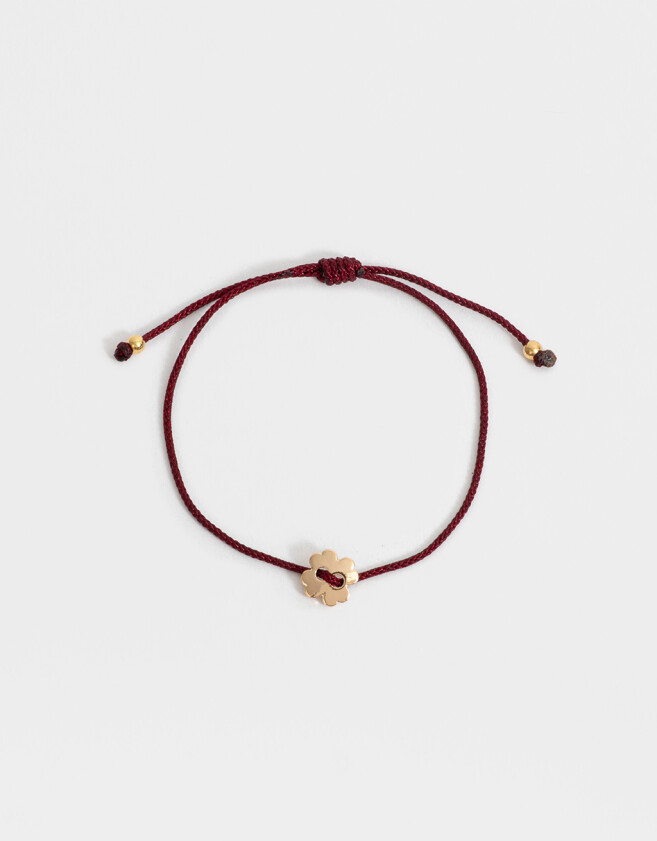 Pulseras Flexibles De Soga Pulsera Flexible Dije Trebol - Dorado