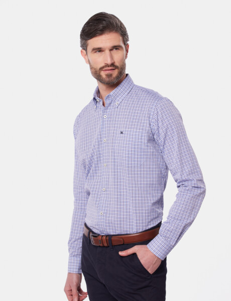 CAMISA SPORT A CUADROS Azul