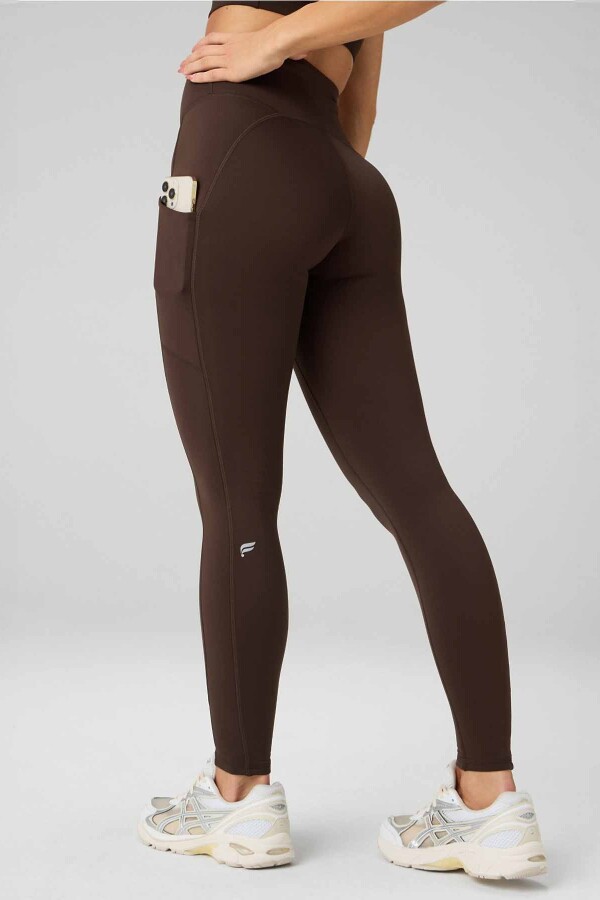 Leggings Cold Weather High-Waisted Pocket Mujer Cacao