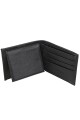 Billetera con visor y cierre Negro