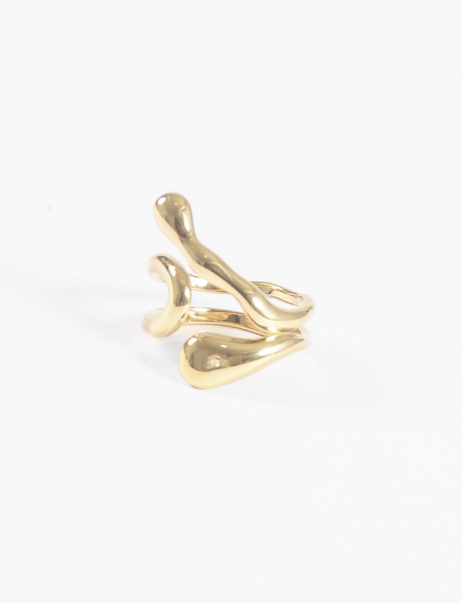 Anillo acero Wavy - dorado 