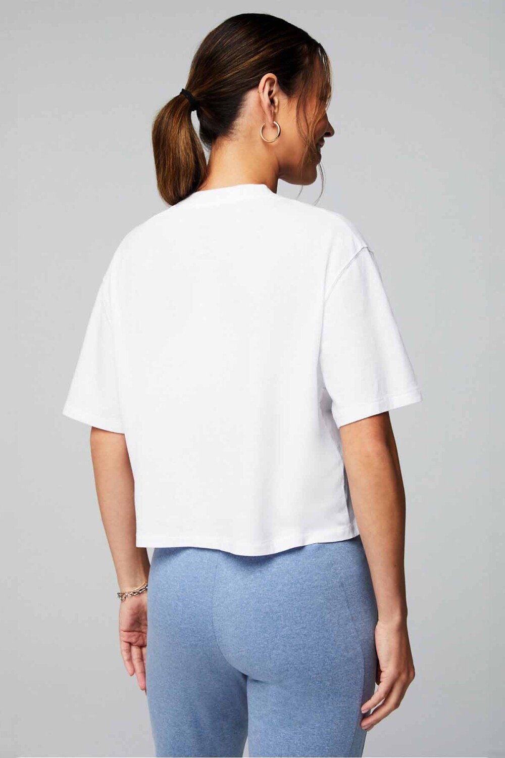 Top Training 100% Cotton Boxy Tee Mujer Classic White