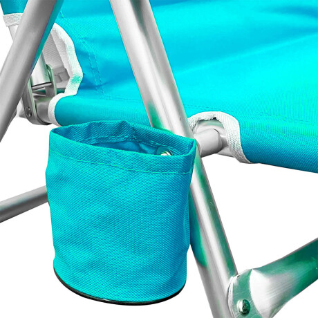 Silla Reposera Reforzada 120kg Plegable Aluminio Celeste3