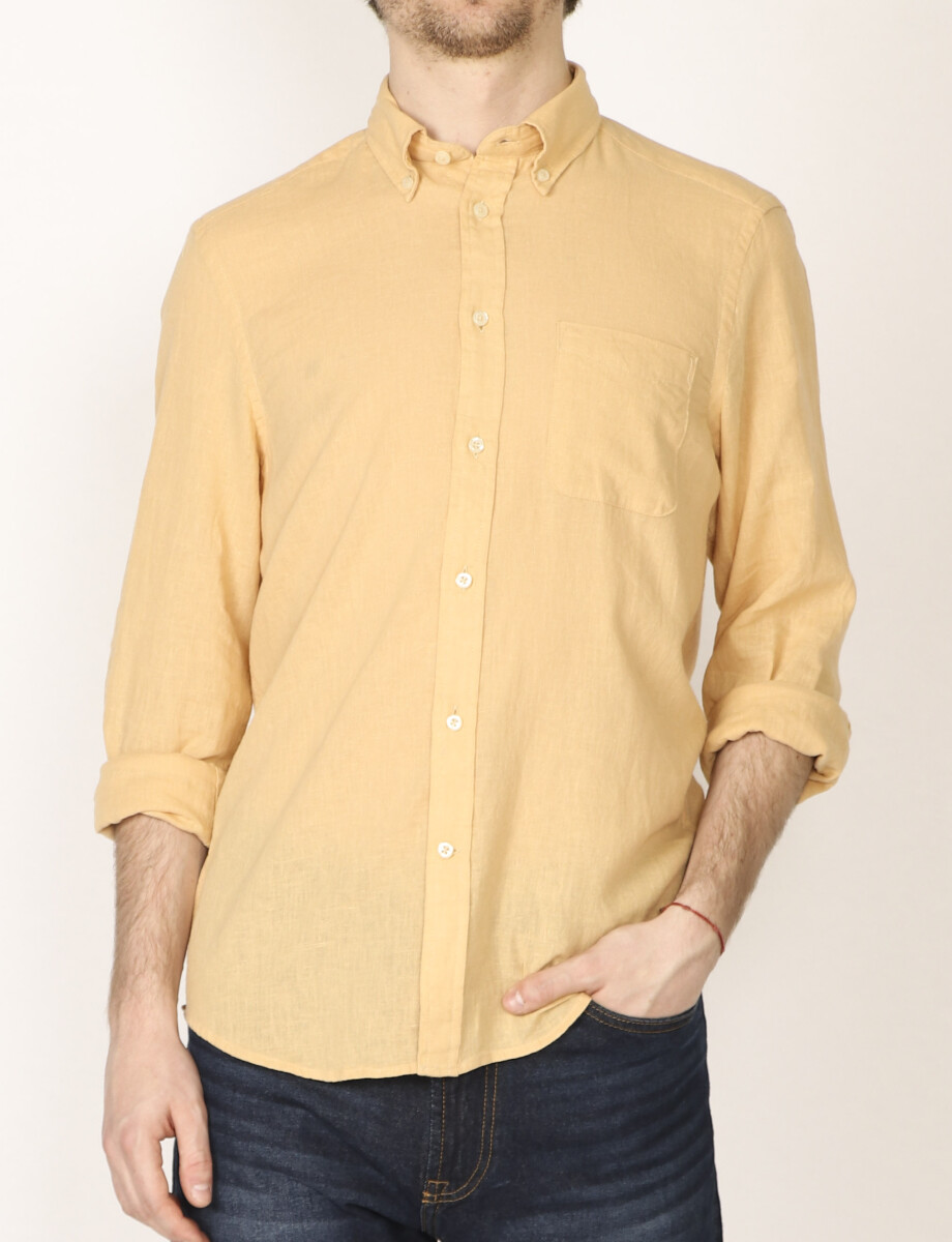 011665 CAMISA DE LINO HARRINGTON LABEL Mostaza