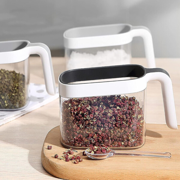 Especiero Dispensador Condimentero Acrilico Organiza Cocina Variante Color Negro