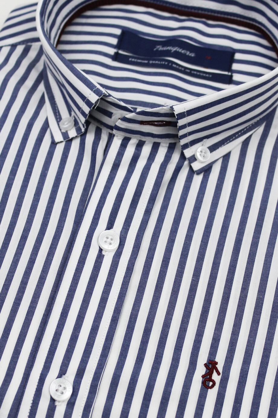 Camisa de Hombre Premium Rayada Raya Azul Oscuro