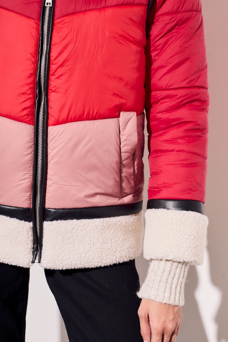 Campera Capitoneada Combinada Rojo