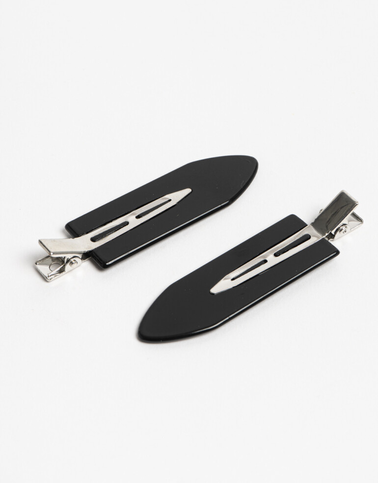 Horquillas Set Acrilico Set De 2 Hebillas Backstage Xl - Negro