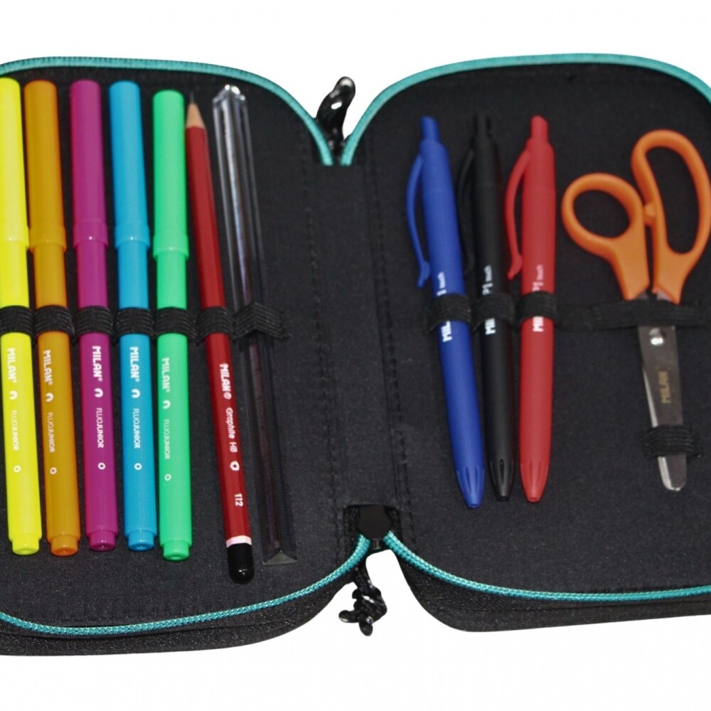 CARTUCHERA MILAN 3 PISOS COMPLETA DE UTILES SUNSET CELESTE CARTUCHERA MILAN 3 PISOS COMPLETA DE UTILES SUNSET CELESTE