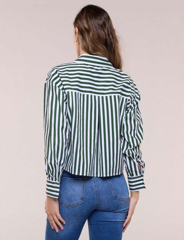 Camisa Crop Lineas VERDE/MULTI