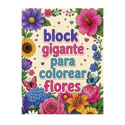 Block para colorear gigante Flores