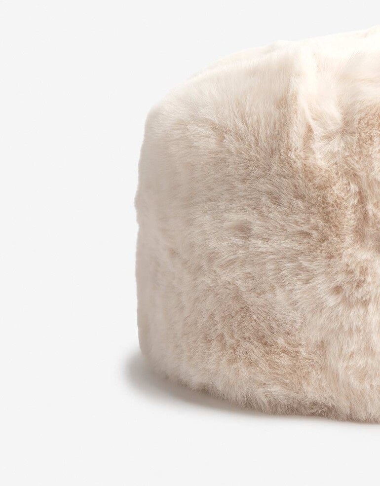 Sombreros invierno Gorro De Pelo Sintético - Blanco Crudo