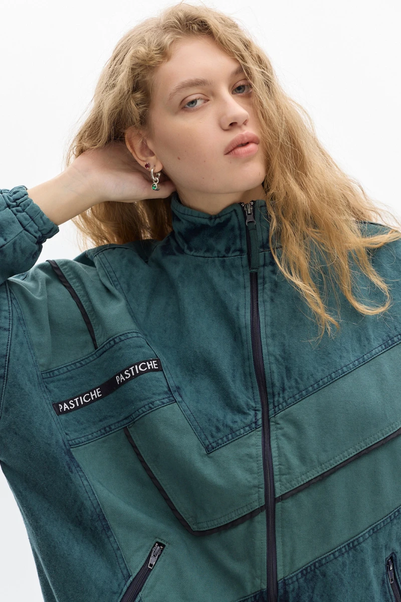 Campera Olímpica Denim Washed Green