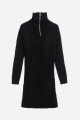 Vestido corto tejido con medio cierre NEGRO