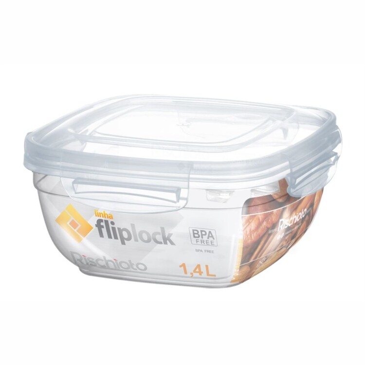 VIANDA RISCHIOTO FLIPLOCK 1.4 LITROS CUADRADO Sin color