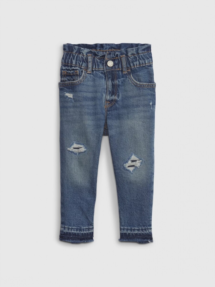 Jean Mom Toddler Niña - Two Tone Fdr Wind Blu 