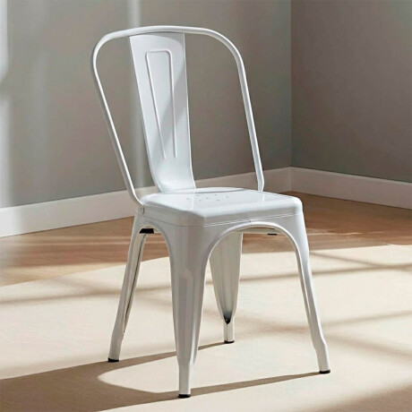 Silla Tolix Metálica Acero Industrial Sandman Comedor Blanco