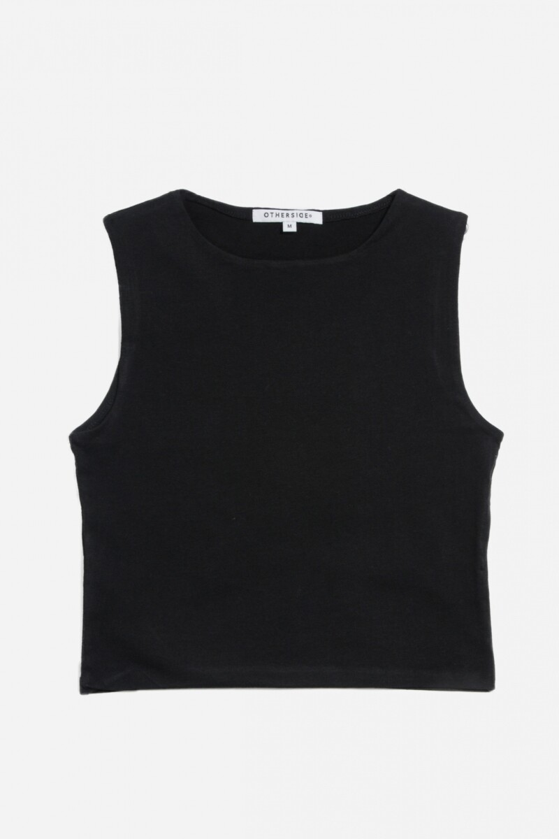 Crop top sin manga NEGRO