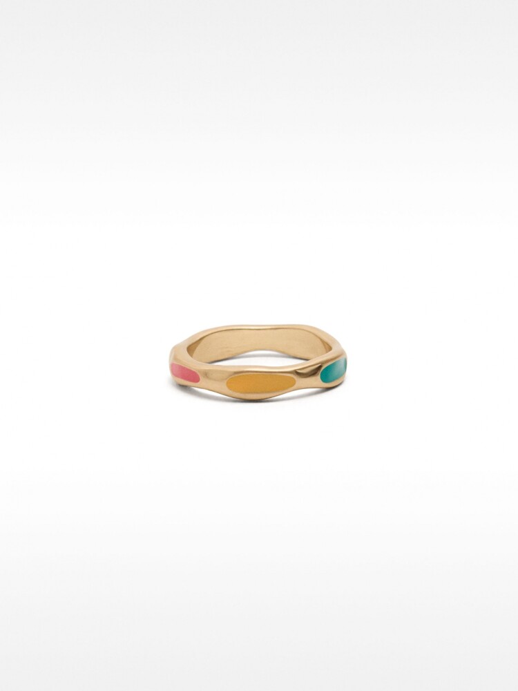 Anillo Irregular Con Detalles Multicolor multicolor