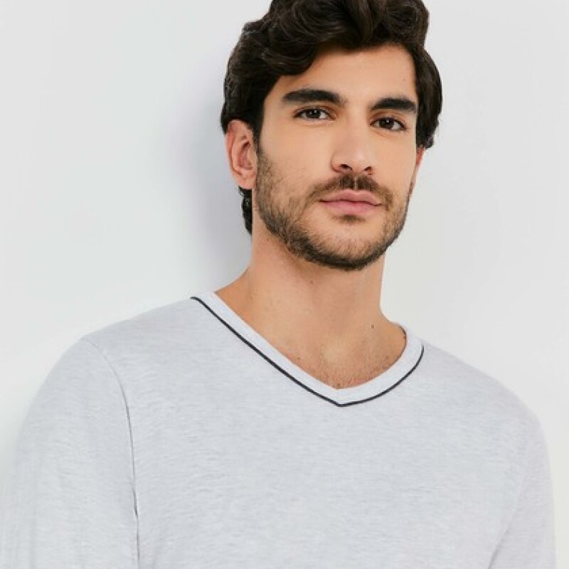 PIJAMA ML MASC CINZA