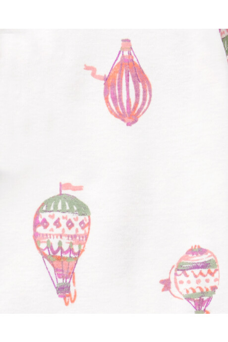 Set tres piezas de algodón, pantalón y bodies, diseño globo Set tres piezas de algodón, pantalón y bodies, diseño globo