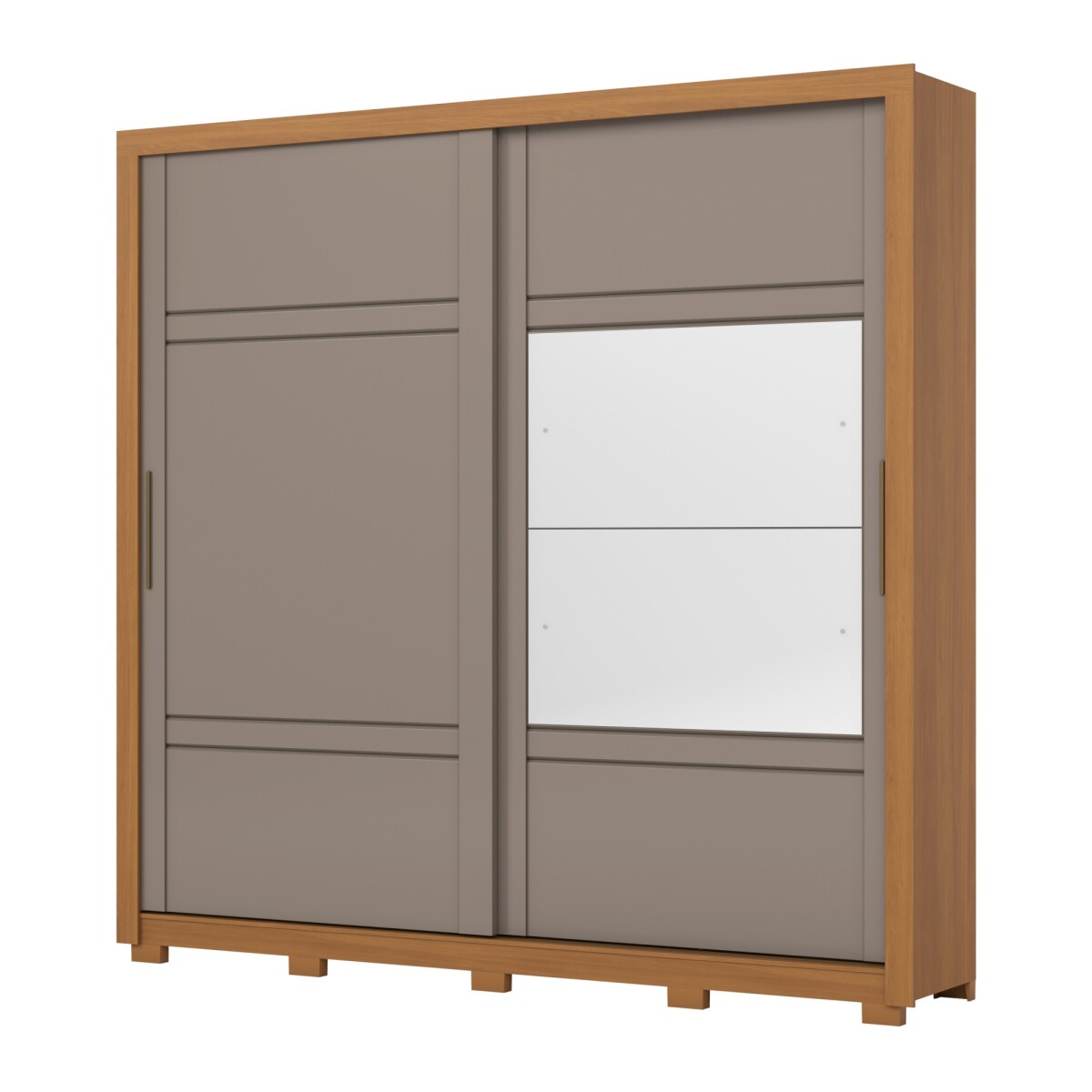 ROPERO SINTRA 2 PUERTAS 4 CAJONES INTERNOS CON ESPEJO GUARDARROPA CLOSET ARMARIO - CANELA 