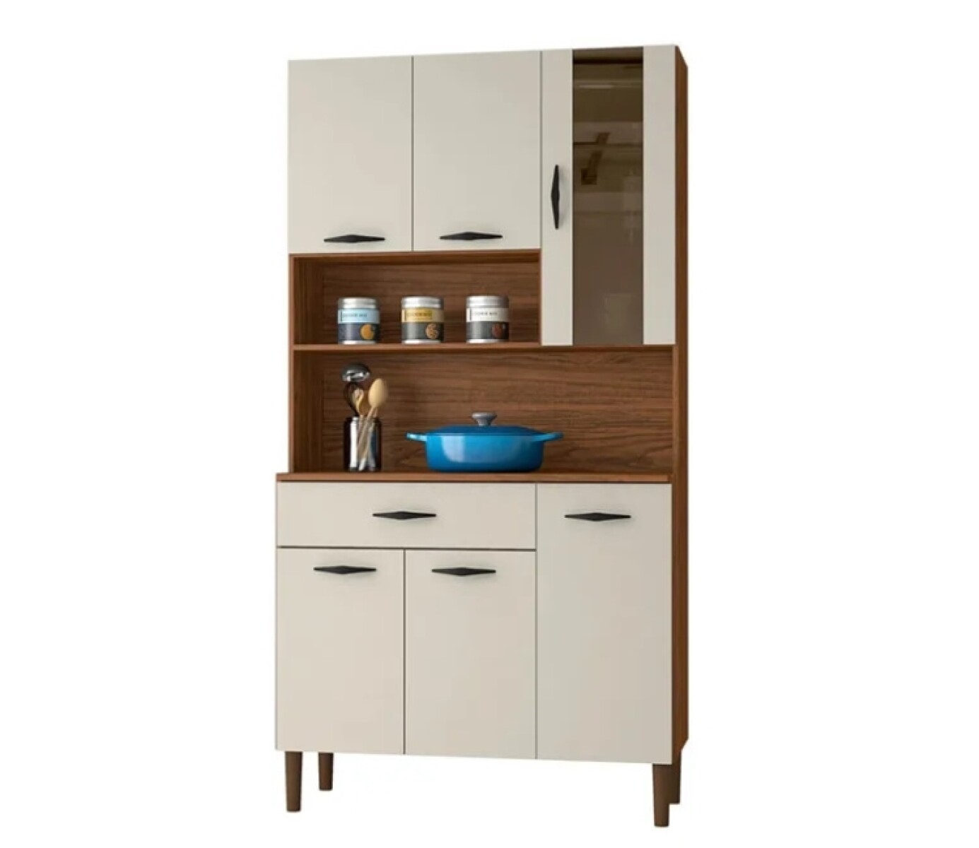 Kit Cocina Golden 6p Nogueira-off White 8907 