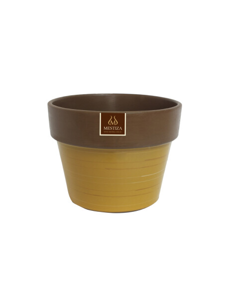 MACETA CERAM GRETA MORENA MOSTAZA MESTIZA D14/H10CM MACETA CERAM GRETA MORENA MOSTAZA MESTIZA D14/H10CM